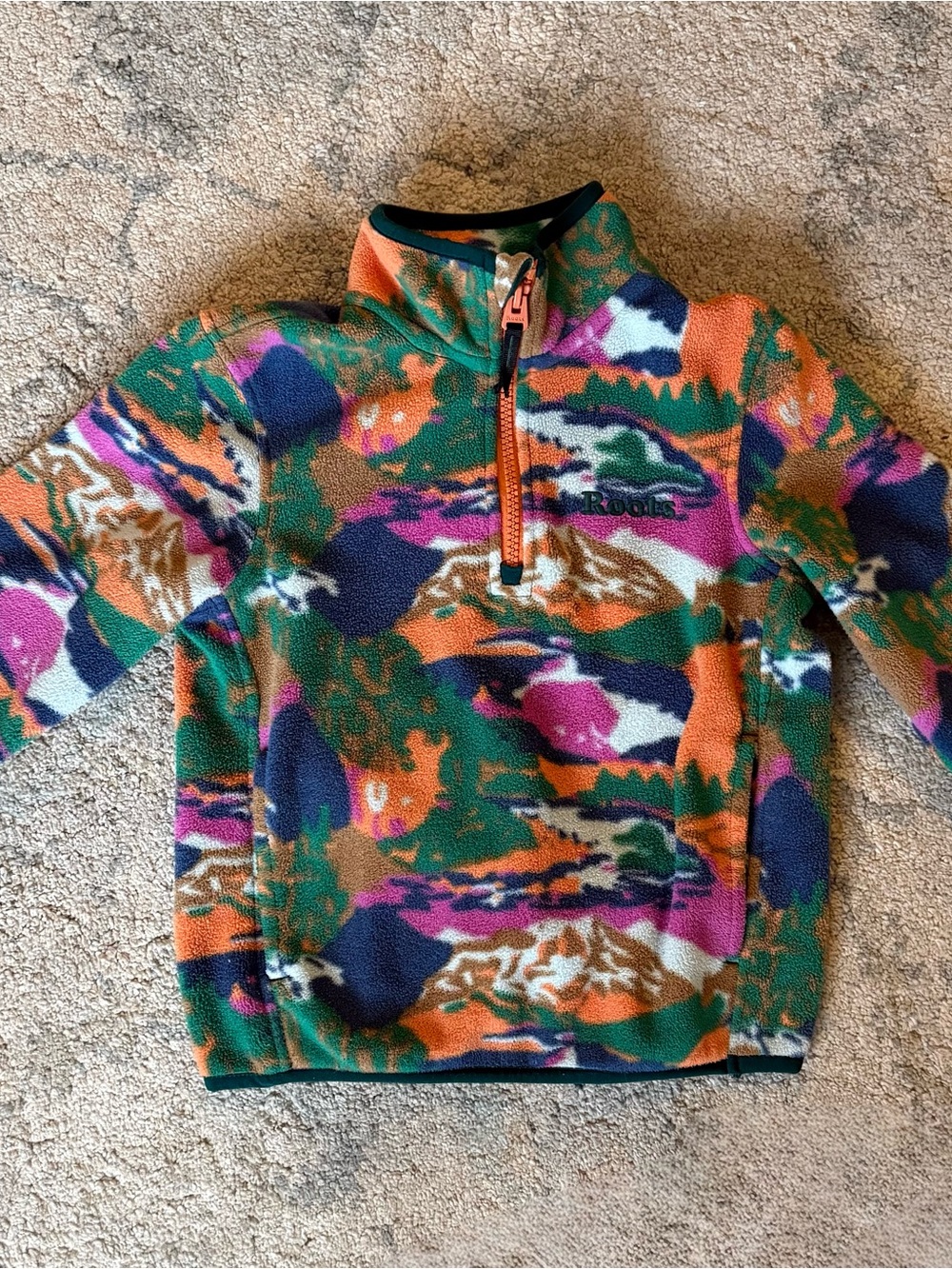 Roots Kids Orange, Green, Purple & Navy Fleece Zip-Up Pullover